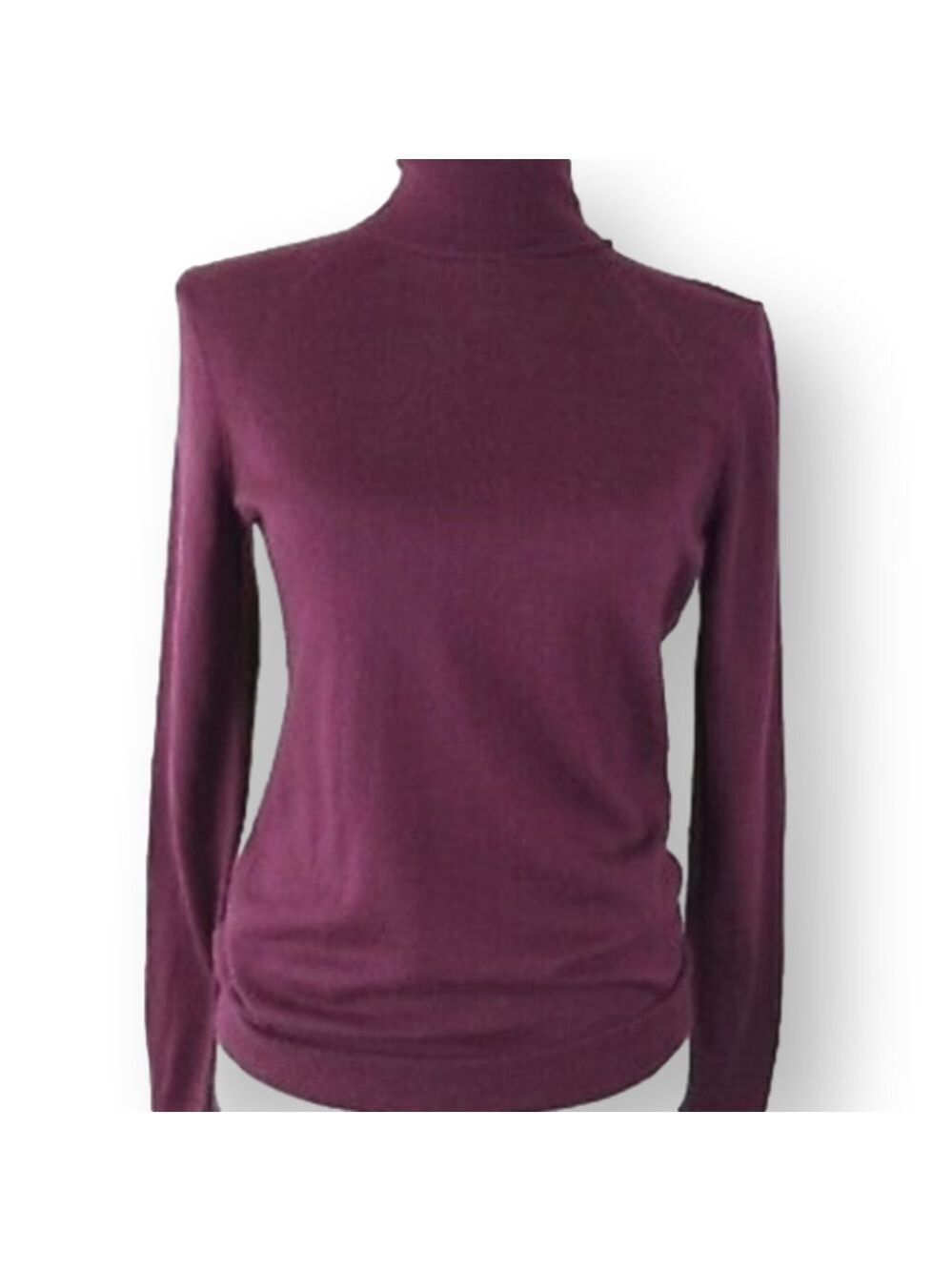 Banana Republic Merino Wool Turtleneck in raspberry/purple.